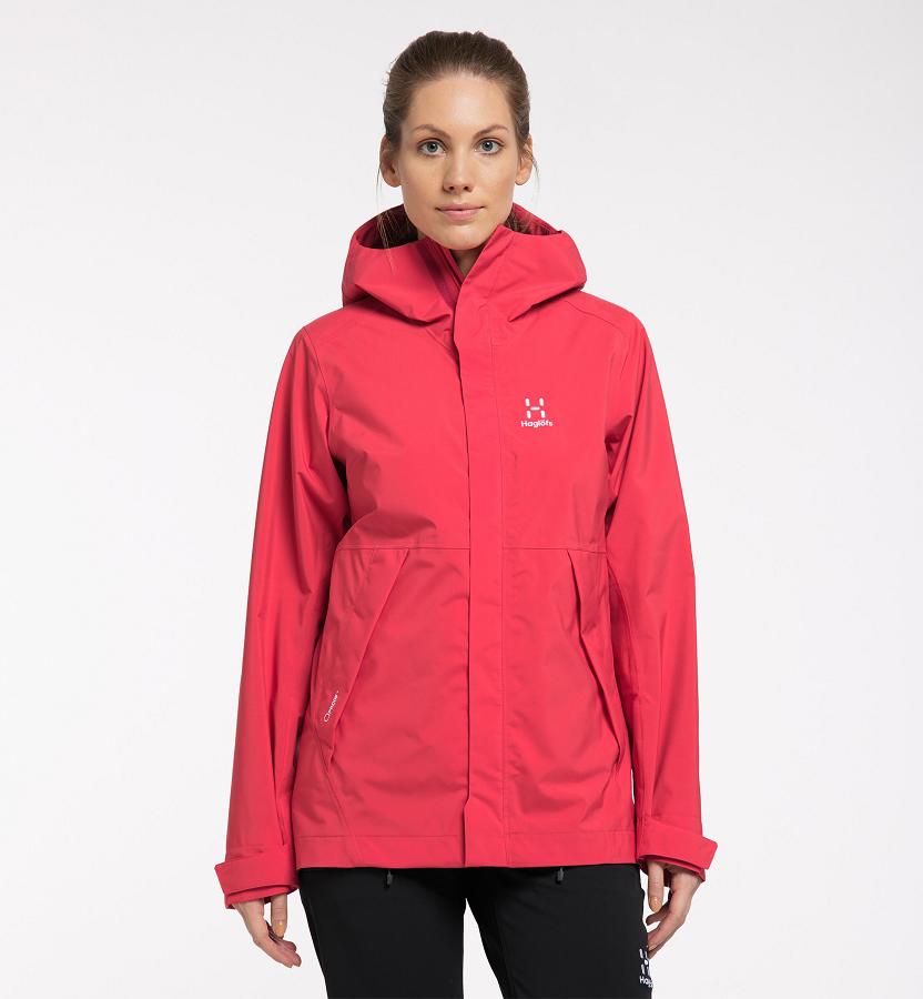 Haglöfs Womens Tjärn Waterproof Jacket Red New Zealand 48720KIJR